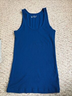 Victoria secret vintage tee shop Blue Ribbed Tank Top blue worn once small rare
